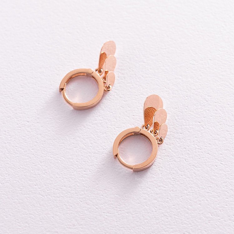 Золотые серьги "Капельки" с07569 от ювелирного магазина Оникс - 2