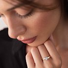Помолвочное золотое кольцо с фианитом к05751 от ювелирного магазина Оникс - 5
