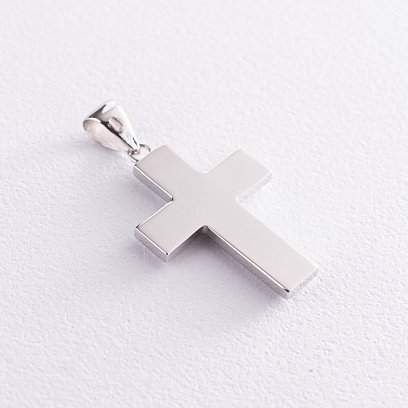 Хрест в білому золоті (чорні фіаніти) п03492 №2