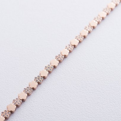 Золотой браслет "Цветочки" б04114 №3