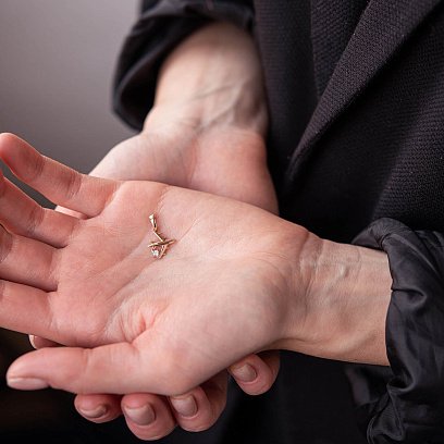 Золотой кулон "Самолетик" п03273 №3