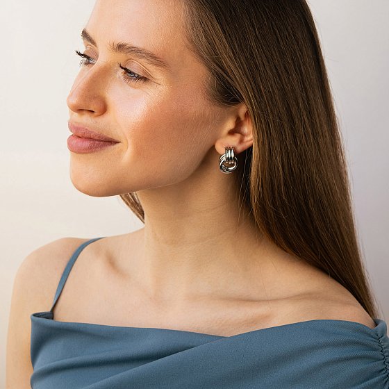 Сережки "Jessica" у білому золоті с09682 №5