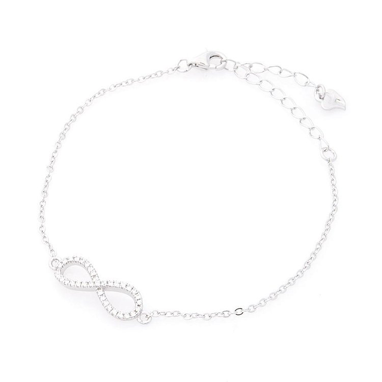 Серебряный браслет "Бесконечность" (фианиты) 141291 от ювелирного магазина Оникс