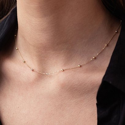 Кольє "Кульки" у жовтому золоті кол02344 №6