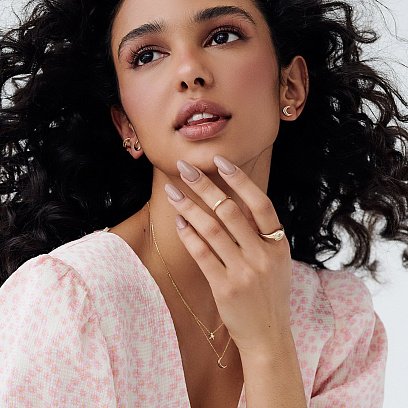 Серьга - каффа в желтом золоте с06376 №4