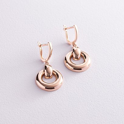 Сережки "Дакота" у червоному золоті с08112