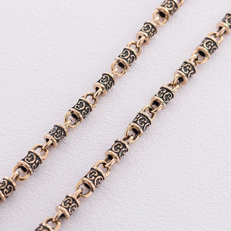 Золотий ланцюжок "Фантазійне плетення" з чорнінням (5мм) ц00423 від ювелірного магазину Онікс - 1