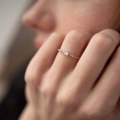 Кольцо "Кайла" в желтом золоте (фианиты) к07399 №4