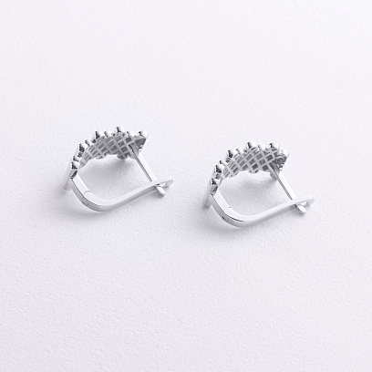 Сережки "Agnes" у білому золоті с09716 №3