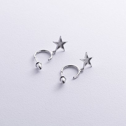 Срібні сережки - пусети "Зірочки" 123023 №6