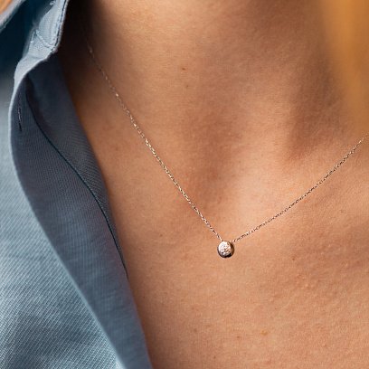 Золотое колье с фианитом кол01059 №5