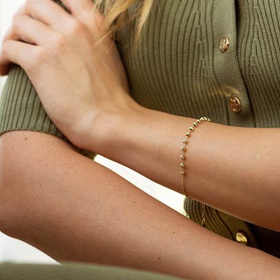 Браслет "Кульки" у жовтому золоті б05350 №4