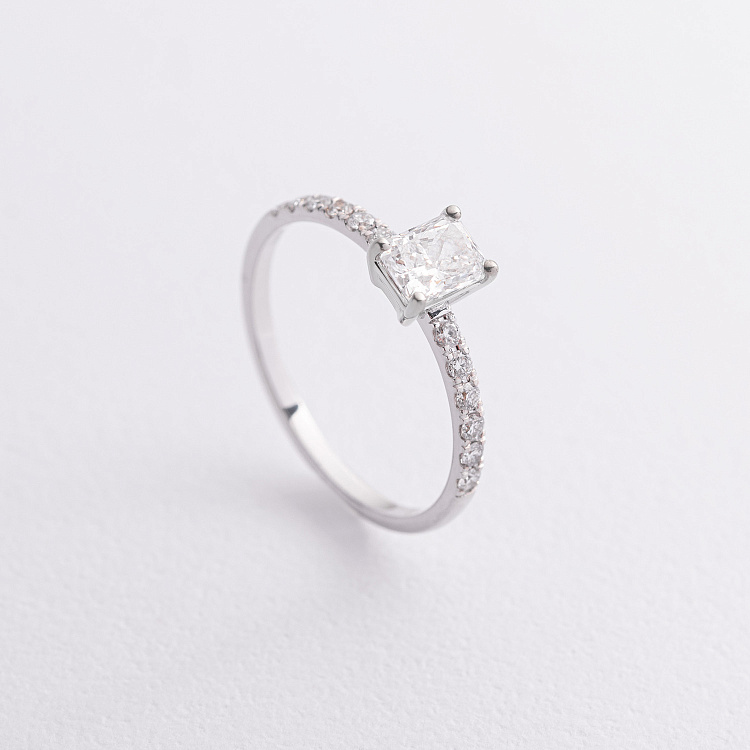 Заручальна каблучка з діамантами (біле золото) 235571121 від ювелірного магазину Онікс