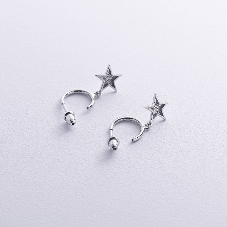 Срібні сережки - пусети "Зірочки" 123023 від ювелірного магазину Онікс - 5
