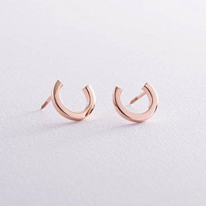 Сережки - пусети "Мерилін" у червоному золоті с08176 №5