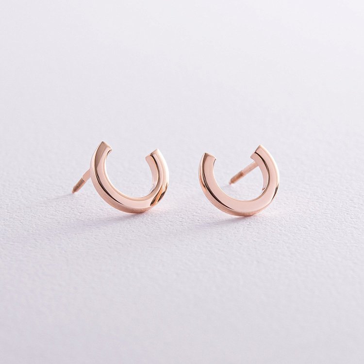 Сережки - пусети "Мерилін" у червоному золоті с08176 від ювелірного магазину Онікс - 4