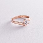 Золотое помолвочное кольцо с фианитами к04898 от ювелирного магазина Оникс