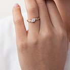 Золотое помолвочное кольцо с фианитами к04898 от ювелирного магазина Оникс - 1