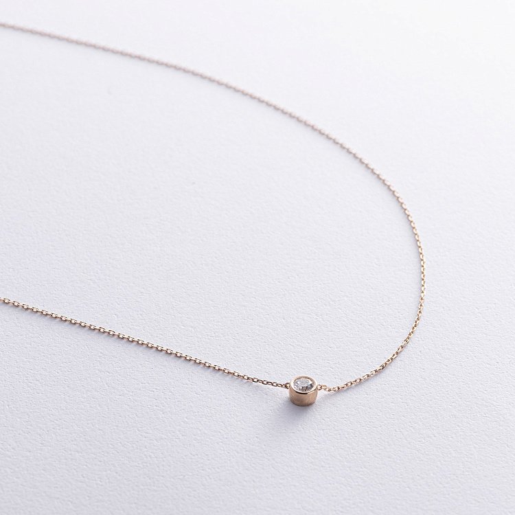 Кольє у жовтому золоті з діамантом 719123121 від ювелірного магазину Онікс - 1