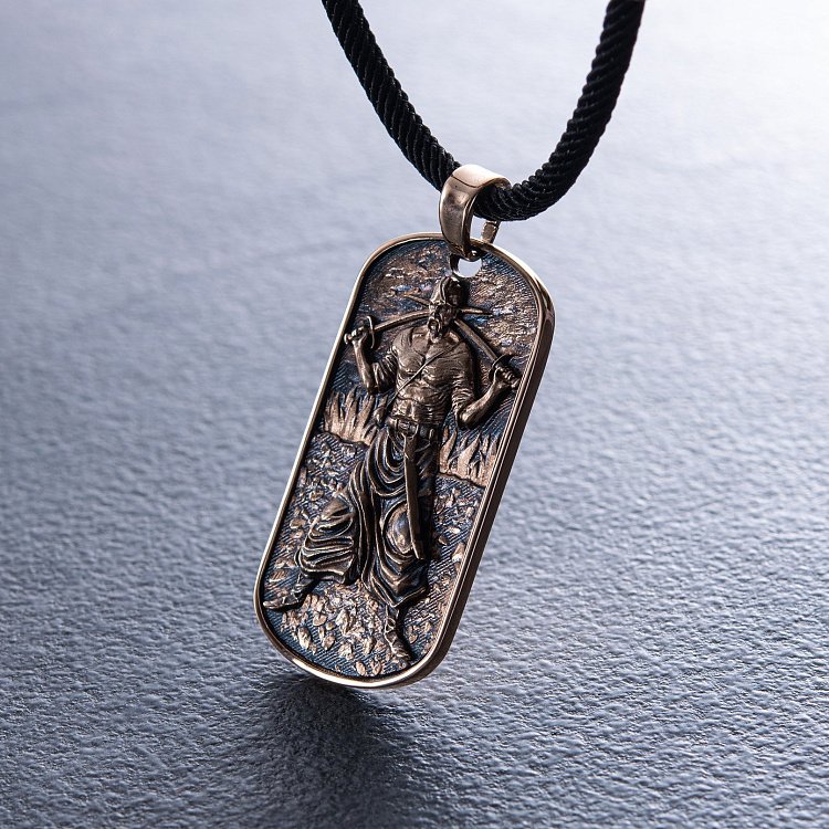 Золотий кулон "Український козак. Молитва українського націоналіста" п03827 від ювелірного магазину Онікс - 2