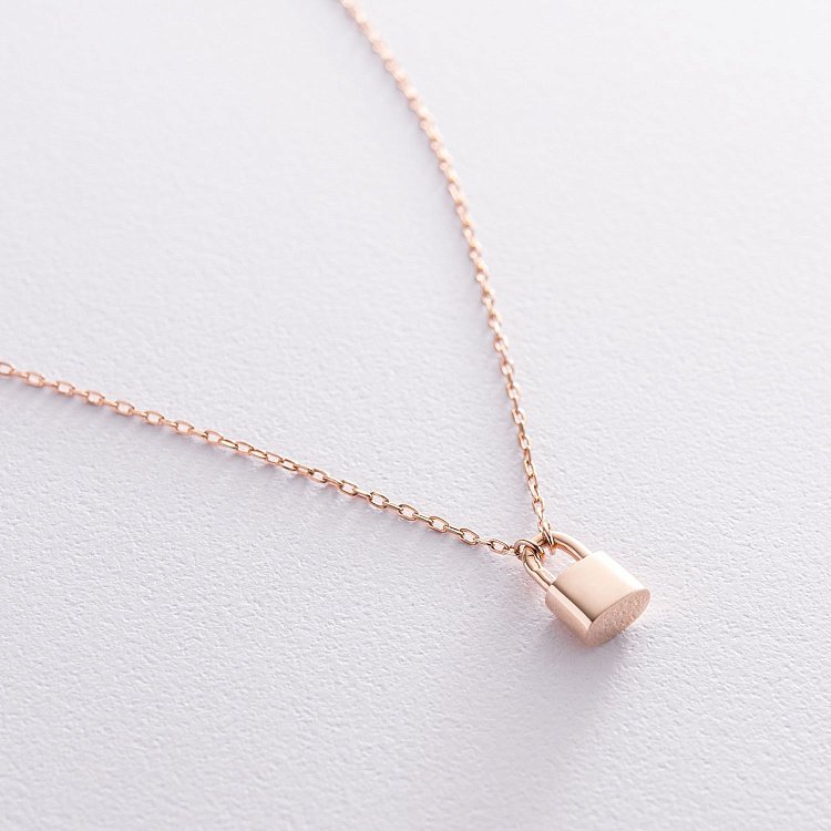 Колье "Замочек" в красном золоте кол01890 от ювелирного магазина Оникс - 2