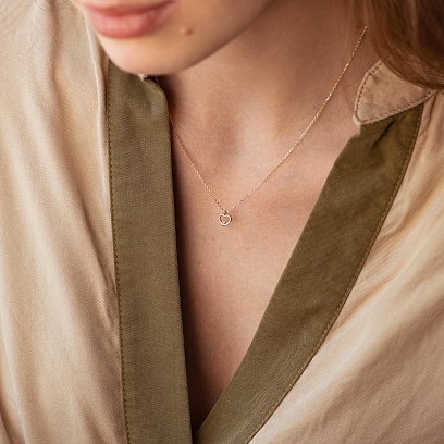 Колье "Сердечко" в желтом золоте кол02182 №6