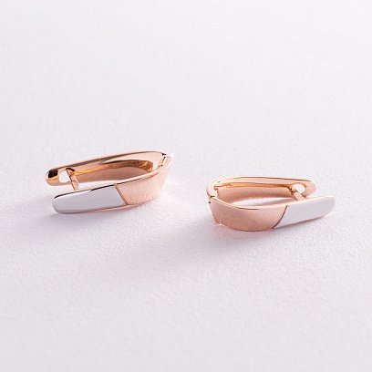 Серьги на английской застежке (красное и белое золото) с05422 №3