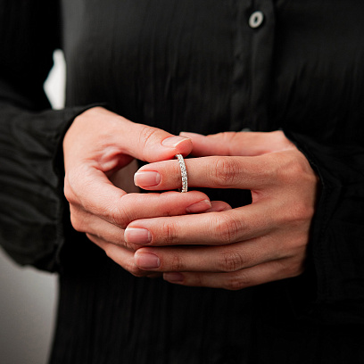 Золота каблучка з діамантами кб0656ca №5