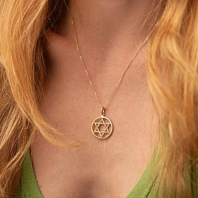 Кулон "Зірка Давида" у жовтому золоті п03878 №2