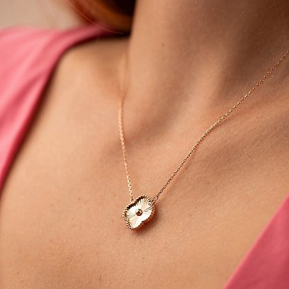 Кольє "Конюшина" в червоному золоті кол02578 №2