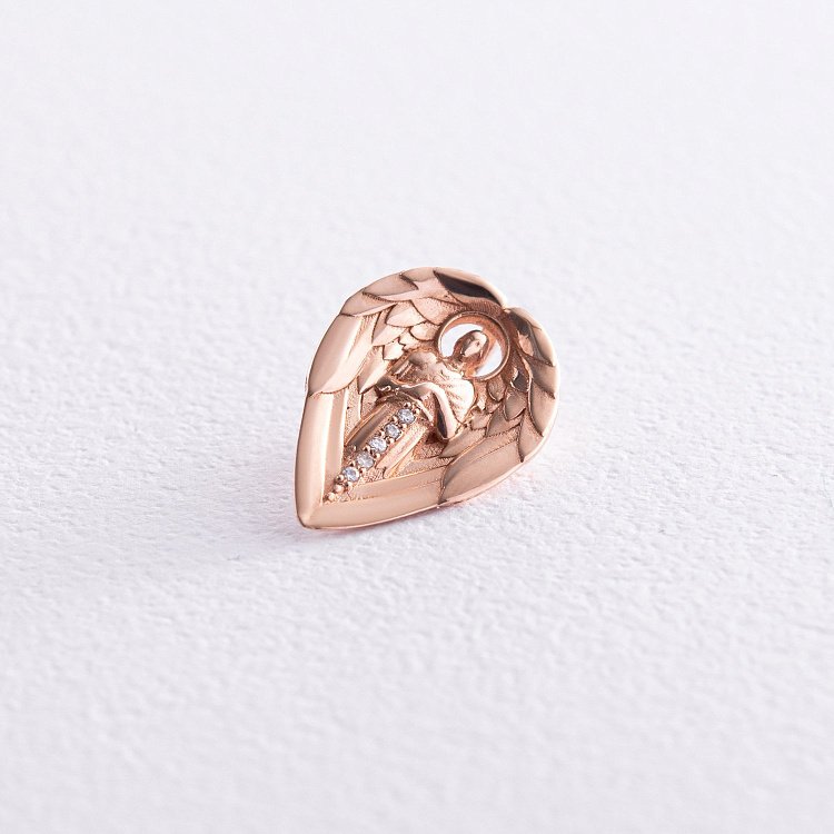 Кулон "Ангел Хранитель" в красном золоте (бриллианты) 132742421 от ювелирного магазина Оникс