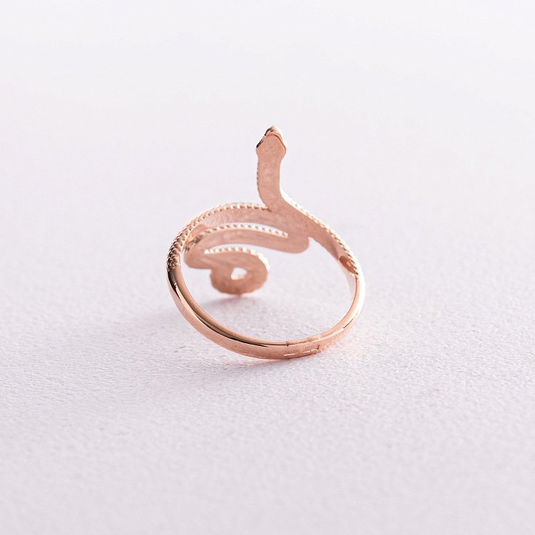 Кольцо "Змея" в красном золоте к07103 от ювелирного магазина Оникс - 2