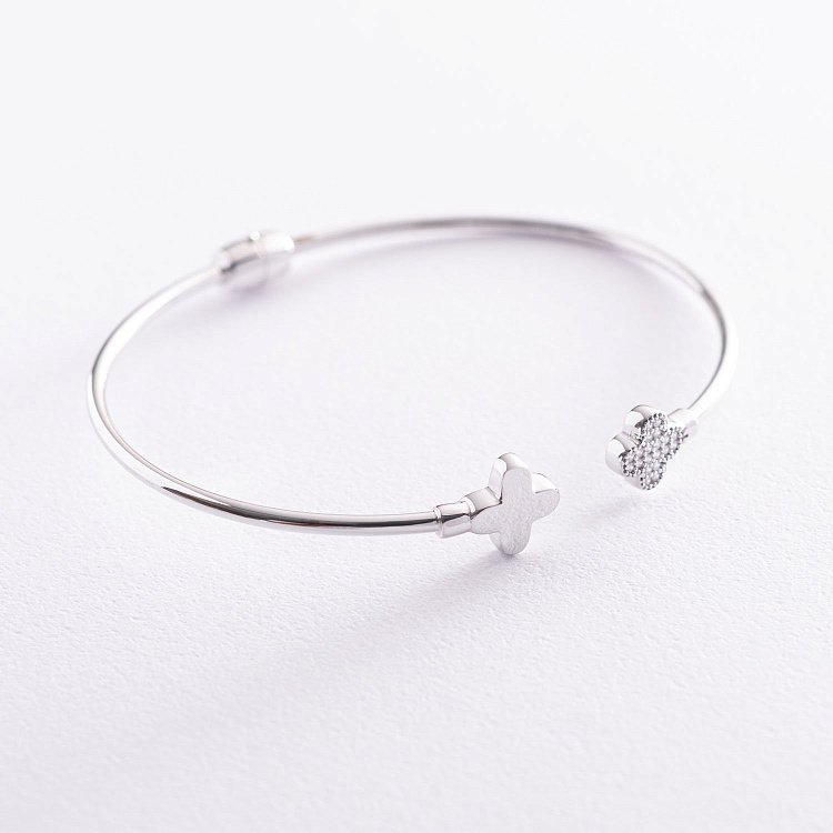 Золотой браслет "Клевер" (фианит) б04133 от ювелирного магазина Оникс