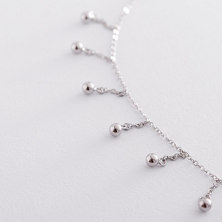 Серебряное колье "Шарики" 18885 от ювелирного магазина Оникс - 5