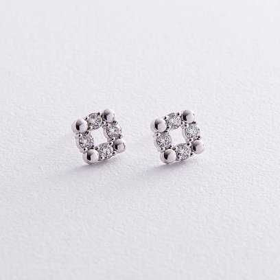 Золоті сережки - пусети з діамантами 323101121