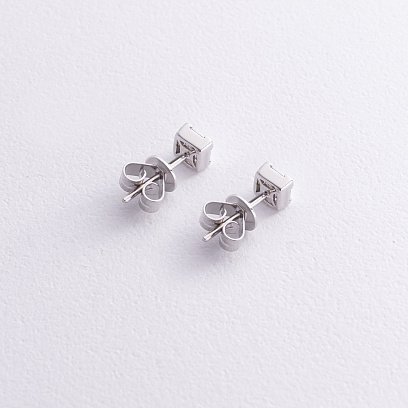 Золоті сережки - пусети з діамантами сб0543cha №3