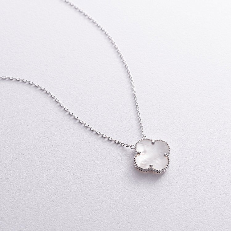 Золоте кольє "Конюшина" з перламутром кол02552 від ювелірного магазину Онікс - 2