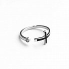 Серебряное кольцо "Крестик" с эмалью 112025 от ювелирного магазина Оникс - 4