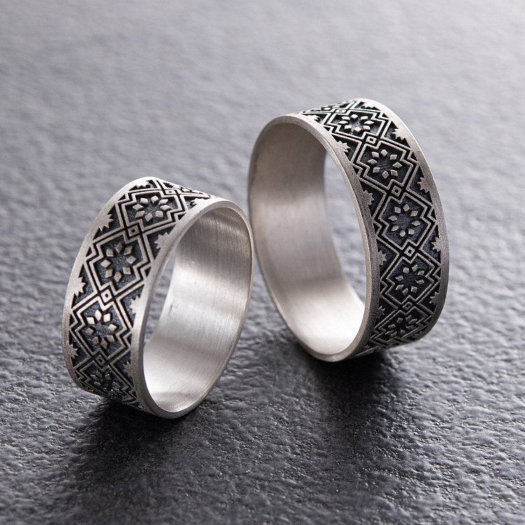 Серебряное кольцо "Вышиванка" 1114 от ювелирного магазина Оникс - 12