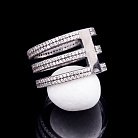 Тройное серебряное кольцо с фианитами к651 от ювелирного магазина Оникс - 1