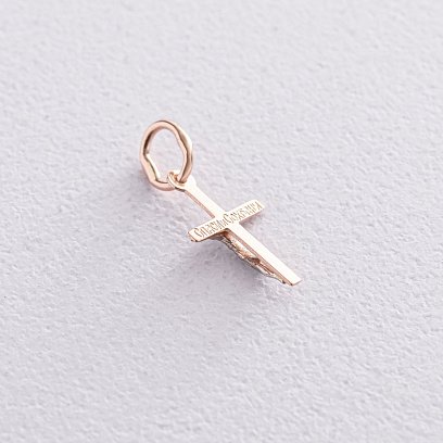 Золотой православный крестик "Распятие. Спаси и Сохрани" 230146 №2