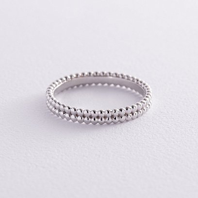 Кольцо "Шарики" в белом золоте к07517 №3