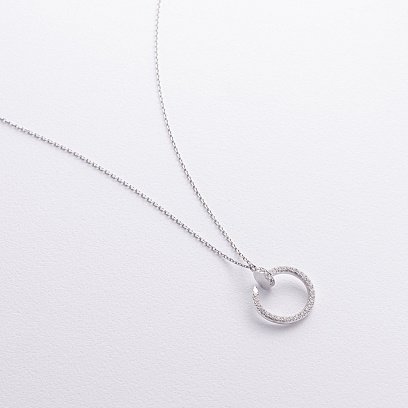 Колье "Гвоздь" в серебре (фианиты) 1332 №3