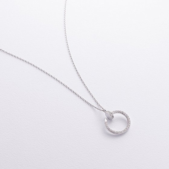 Колье "Гвоздь" в серебре (фианиты) 1332 №3