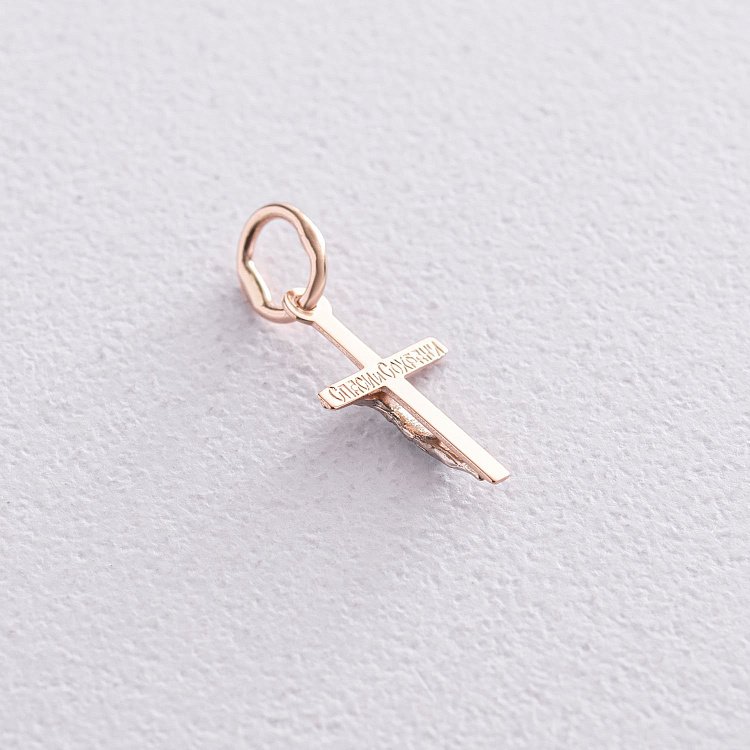 Золотой православный крестик "Распятие. Спаси и Сохрани" 230146 от ювелирного магазина Оникс - 1