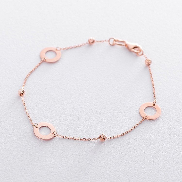 Браслет из красного золота б04211 от ювелирного магазина Оникс