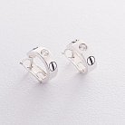 Срібні сережки "Love" (фіаніти) 123010 от ювелирного магазина Оникс - 3