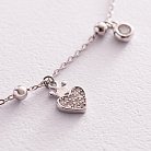 Срібний браслет з сердечком (фіаніти) 141251 от ювелирного магазина Оникс - 2