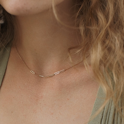 Колье - цепочка в желтом золоте кол02382 №5