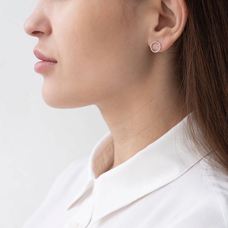 Золоті сережки з діамантами сб0334di від ювелірного магазину Онікс - 1